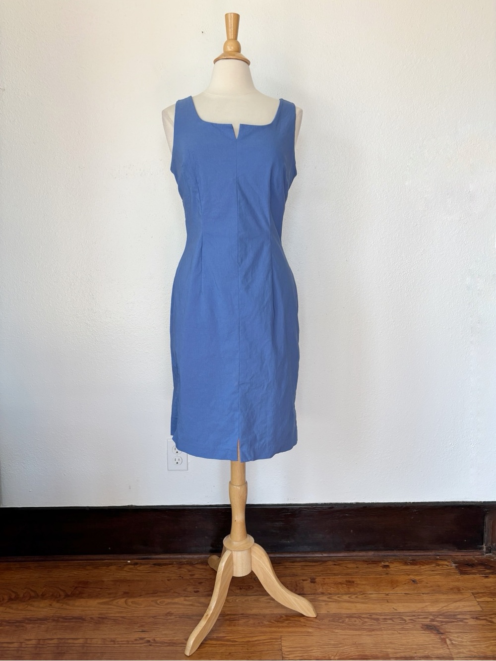 Vintage 90s Y2K Classic Sleeveless Blue Sheath Dress